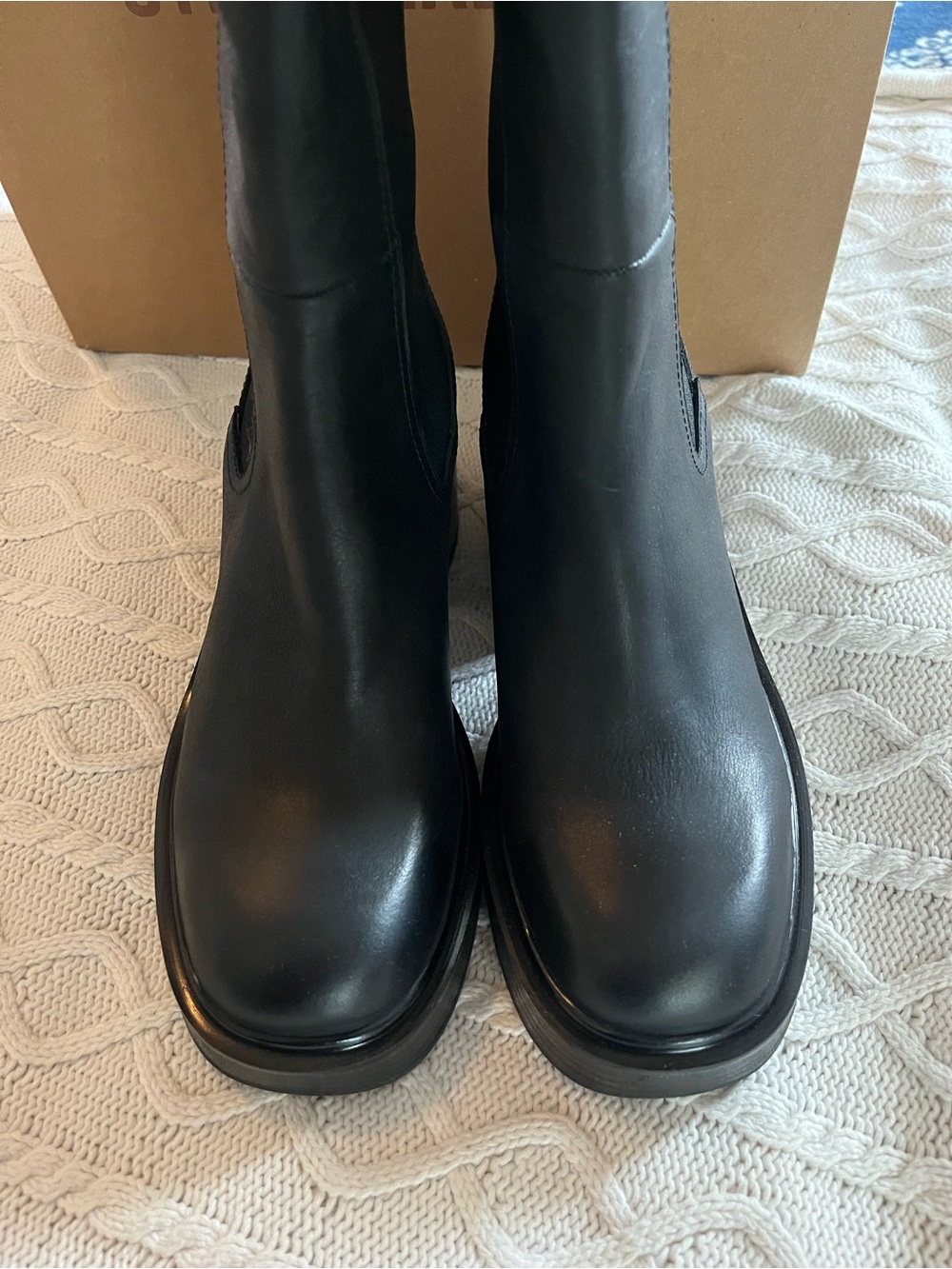 Steve Madden Women's Black 3 inch Flynn Leather Boots Various Sizes - Picture 13 of 13